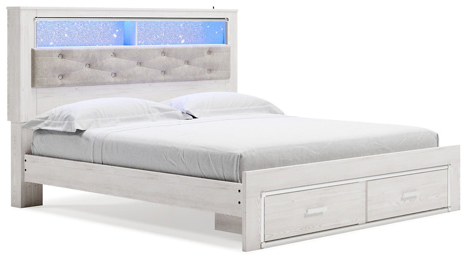 Altyra Upholstered Bookcase Bed With Storage
