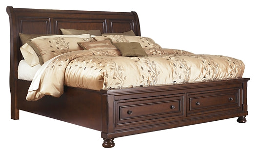 Porter Sleigh Bed With Mirrored Dresser