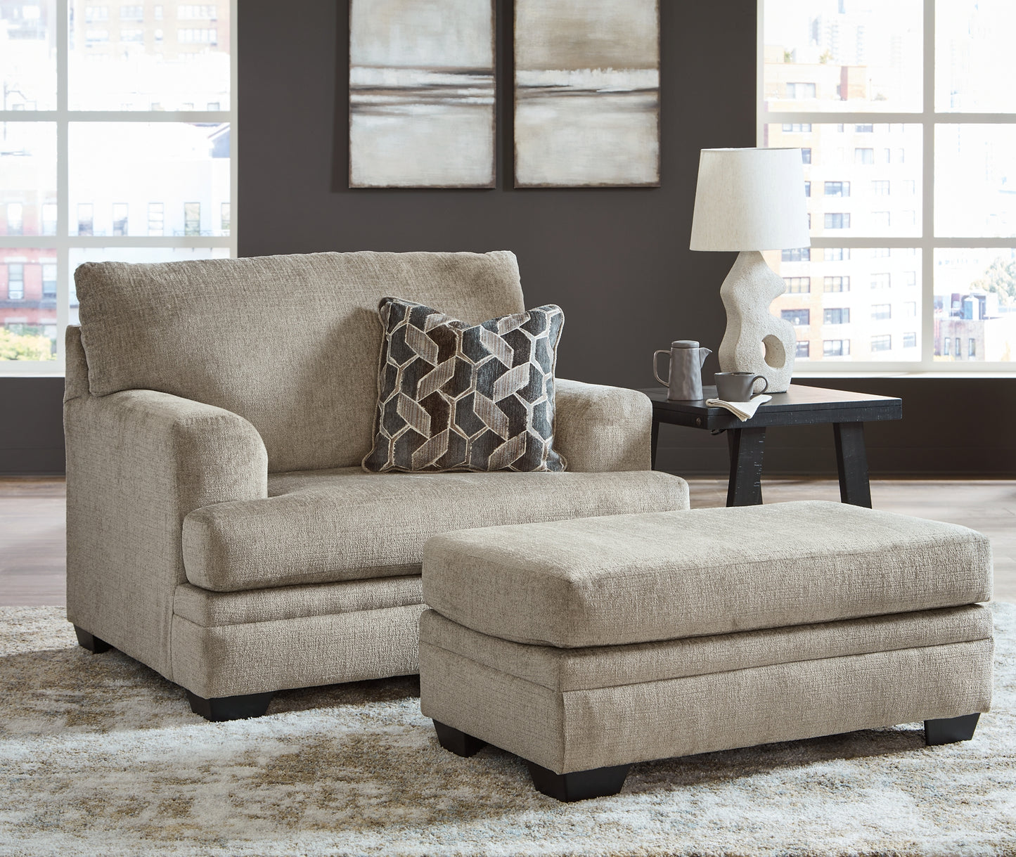 Stonemeade Sofa Chaise, Chair, and Ottoman