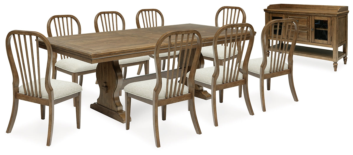 Sturlayne Dining Table and 8 Chairs with Storage