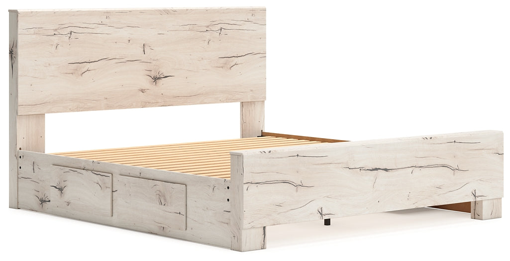 King Panel Bed with Mirrored Dresser