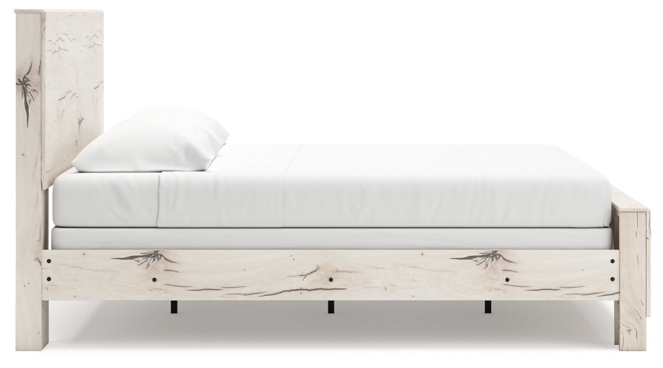 King Panel Bed with Mirrored Dresser