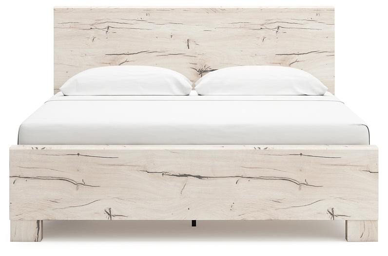 King Panel Bed with Mirrored Dresser