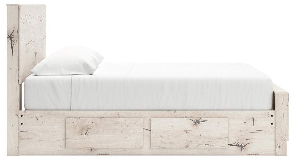 King Panel Bed with Mirrored Dresser