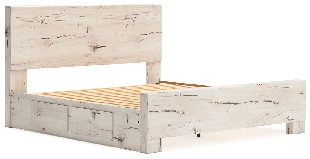 King Panel Bed with Mirrored Dresser
