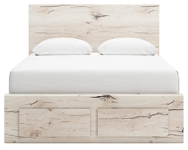 Queen Panel Storage Bed with Mirrored Dresser