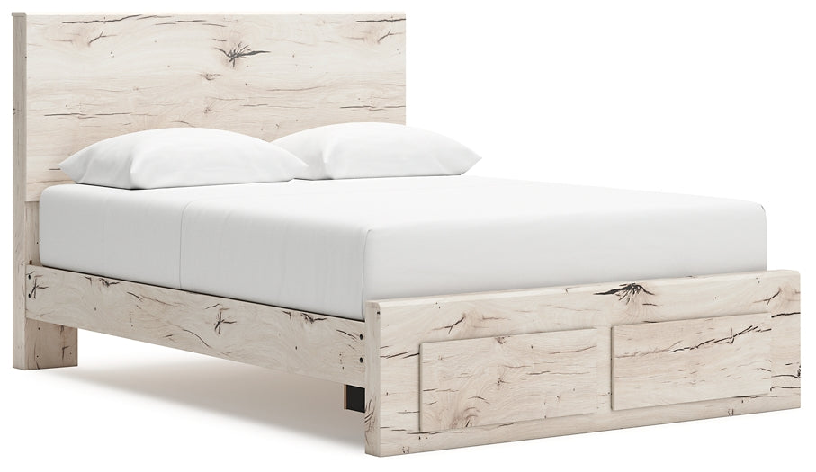 Queen Panel Storage Bed with Mirrored Dresser