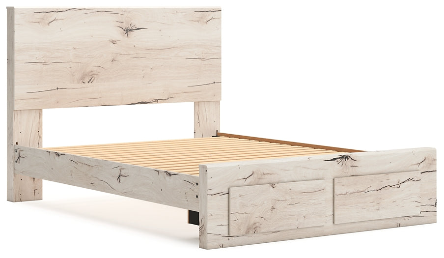 Queen Panel Storage Bed with Mirrored Dresser