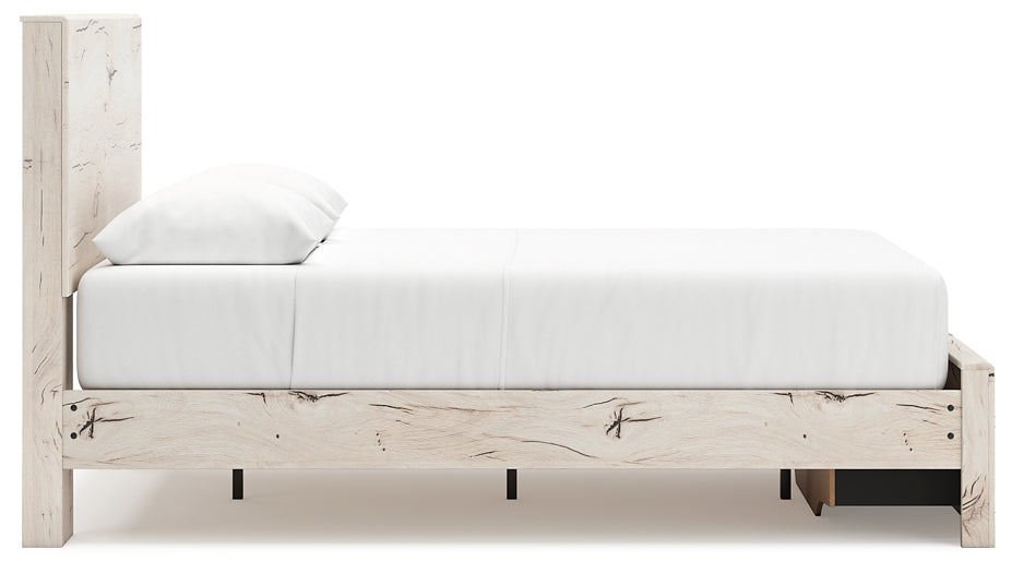 Queen Panel Storage Bed with Mirrored Dresser