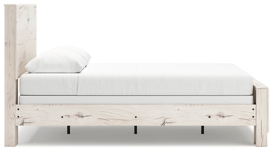 Queen Panel Bed with Mirrored Dresser