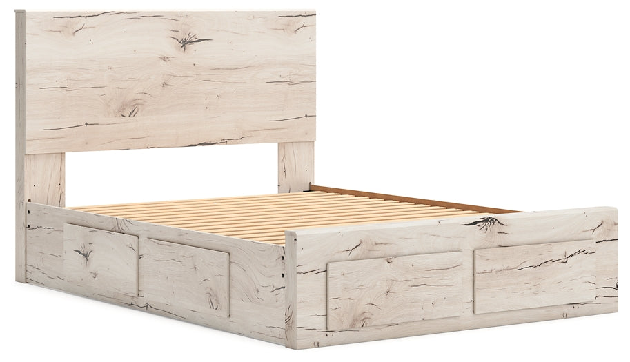 Queen Panel Storage Bed with Mirrored Dresser