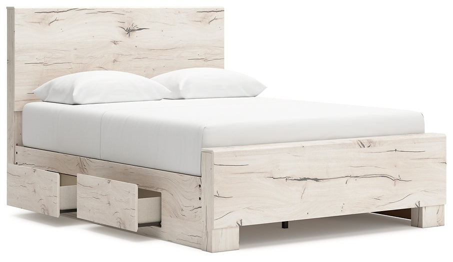 Queen Panel Bed with Mirrored Dresser and Nightstand