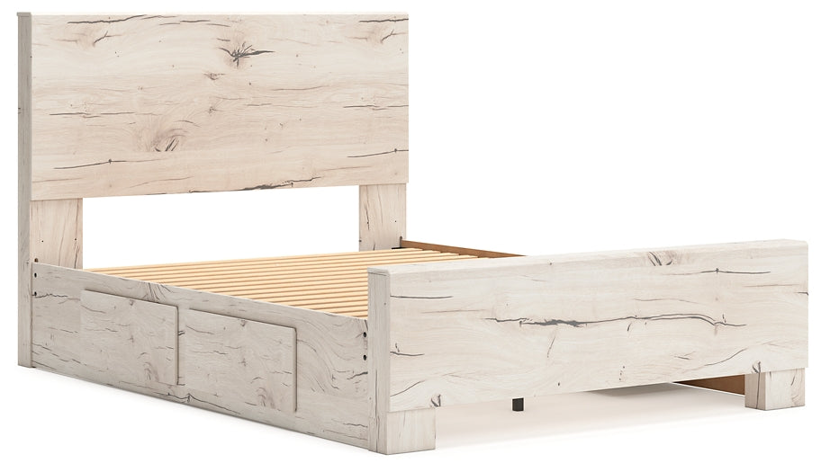 Queen Panel Bed with Mirrored Dresser and Nightstand
