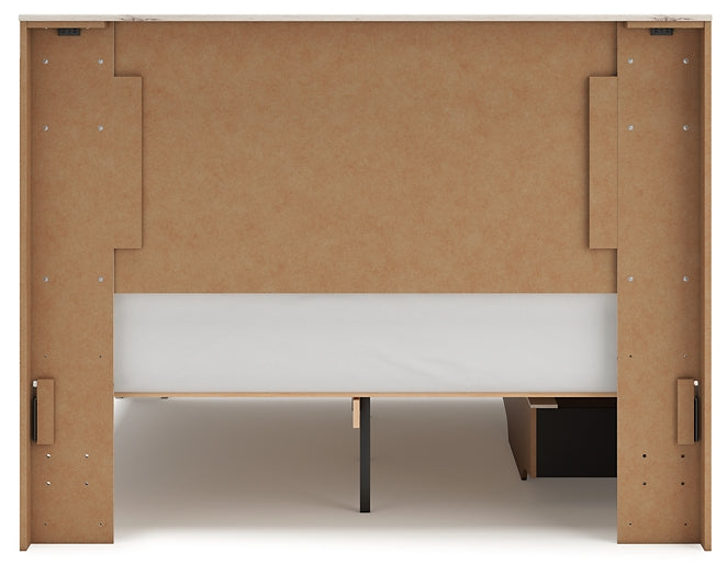 Queen Panel Bed with Mirrored Dresser and Nightstand