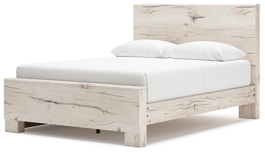 Queen Panel Bed with Mirrored Dresser and Nightstand