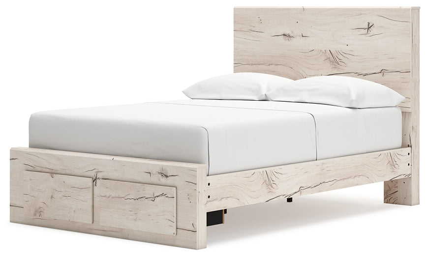 Full Panel Storage Bed with Mirrored Dresser and Nightstand