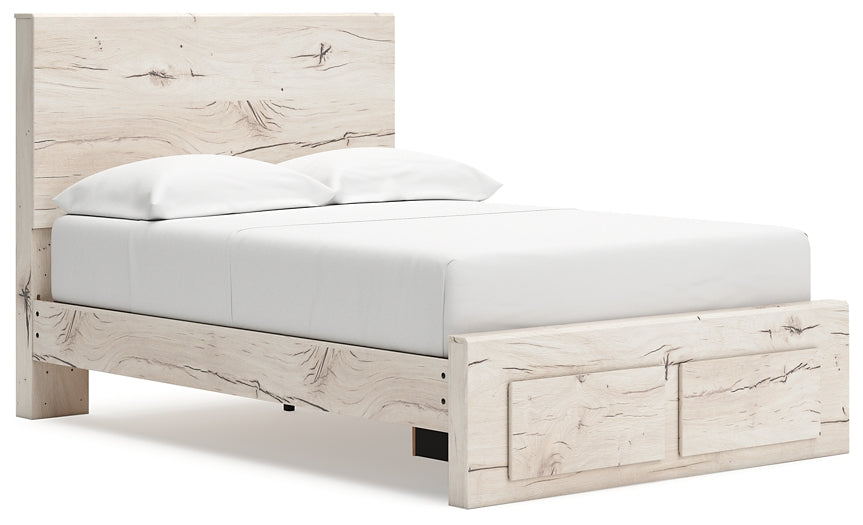 Full Panel Storage Bed with Mirrored Dresser and Nightstand