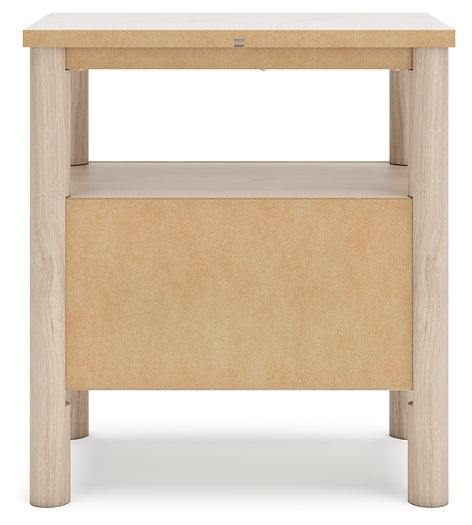 Queen Upholstered Panel Bed with Mirrored Dresser and Nightstand