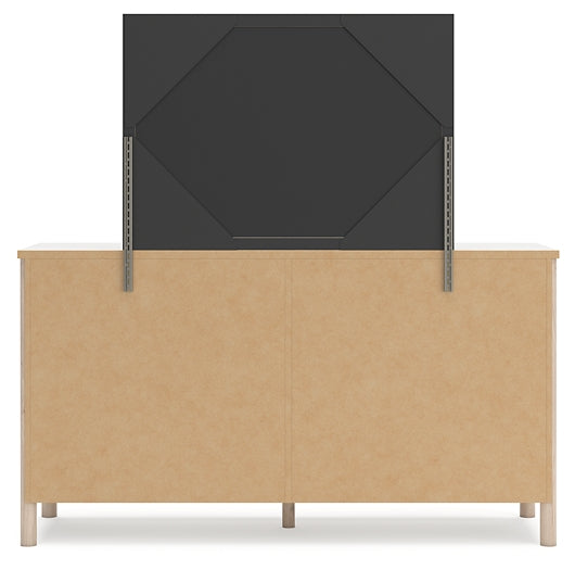 Queen Upholstered Panel Bed with Mirrored Dresser and Chest