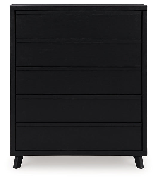 Danziar Queen Panel Headboard with Mirrored Dresser and Chest