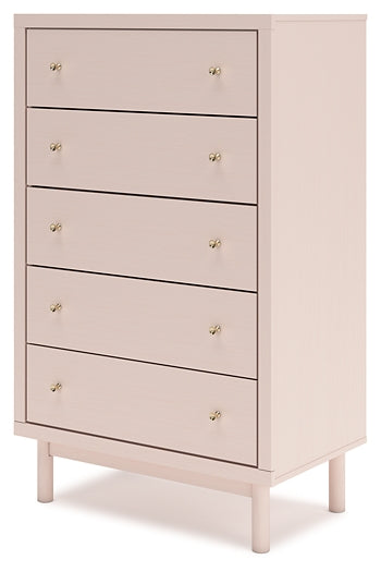 Wistenpine Full Upholstered Panel Headboard with Mirrored Dresser and Chest