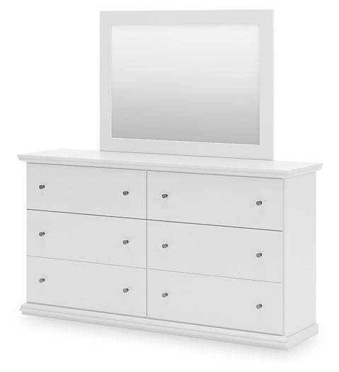 Bostwick Shoals King Panel Bed with Mirrored Dresser and Nightstand