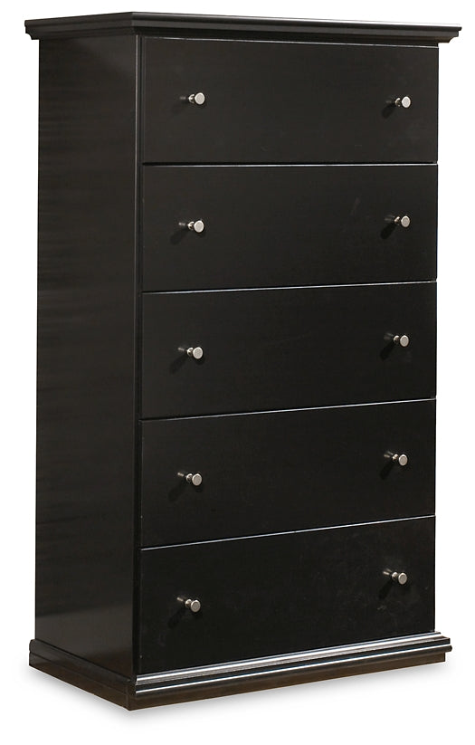 Queen Panel Bed with Mirrored Dresser and Chest