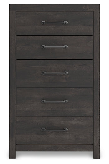 Hollivern Twin Panel Storage Bed with Mirrored Dresser and Chest