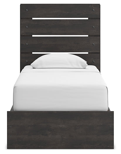 Hollivern Twin Panel Storage Bed with Mirrored Dresser and Chest
