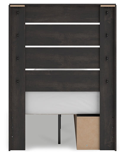 Hollivern Twin Panel Storage Bed with Mirrored Dresser and Chest