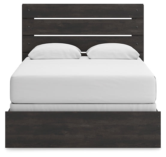 Hollivern Queen Panel Bed with Mirrored Dresser, Chest and Nightstand