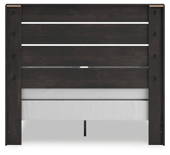 Hollivern Queen Panel Bed with Mirrored Dresser and Nightstand