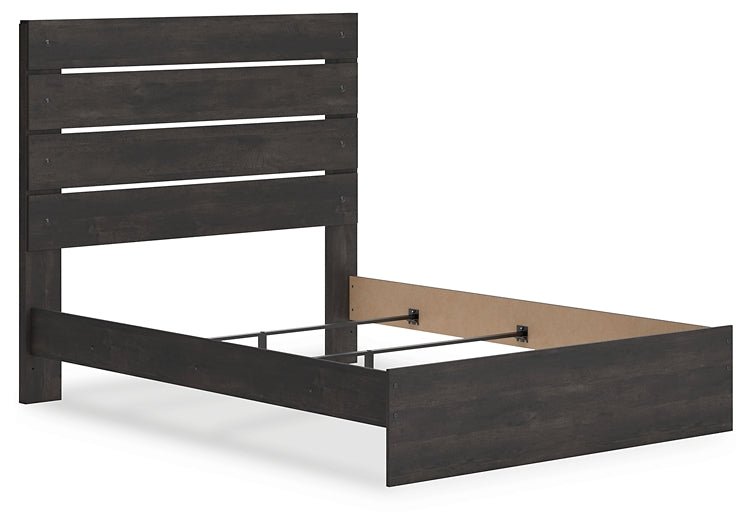 Hollivern Queen Panel Bed with Mirrored Dresser and Nightstand