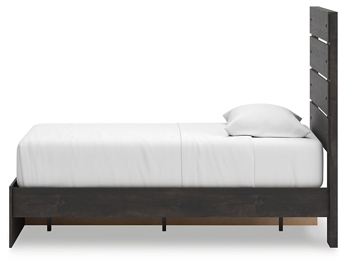 Hollivern Twin Panel Storage Bed with Mirrored Dresser