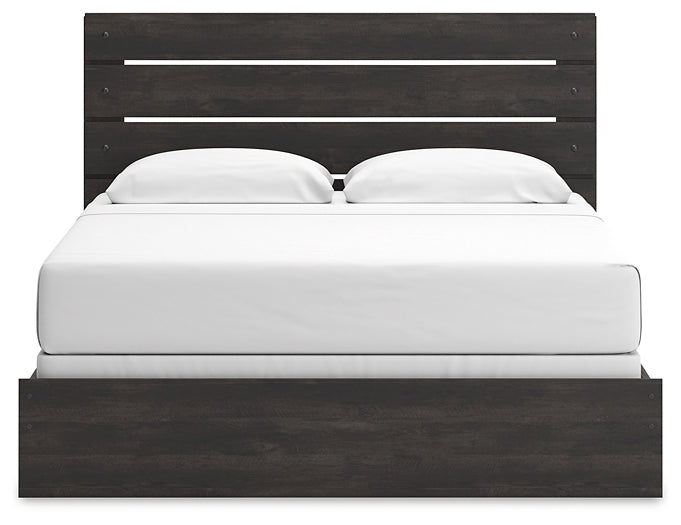 Hollivern King Panel Bed with Mirrored Dresser