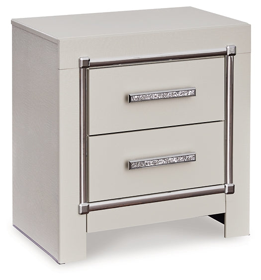 Zyniden Full Upholstered Panel Bed with Mirrored Dresser, Chest and Nightstand