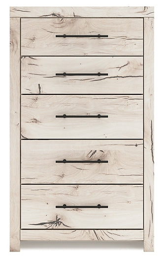 King Panel Headboard with Mirrored Dresser, Chest and Nightstand