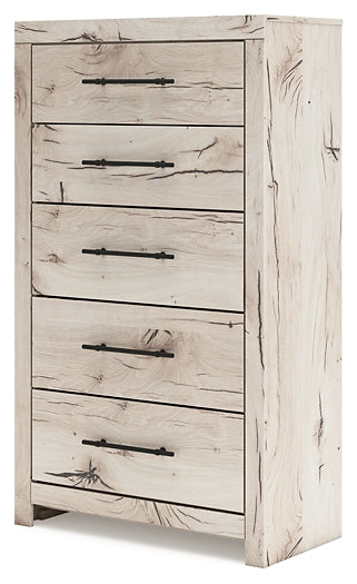 King Panel Headboard with Mirrored Dresser, Chest and Nightstand