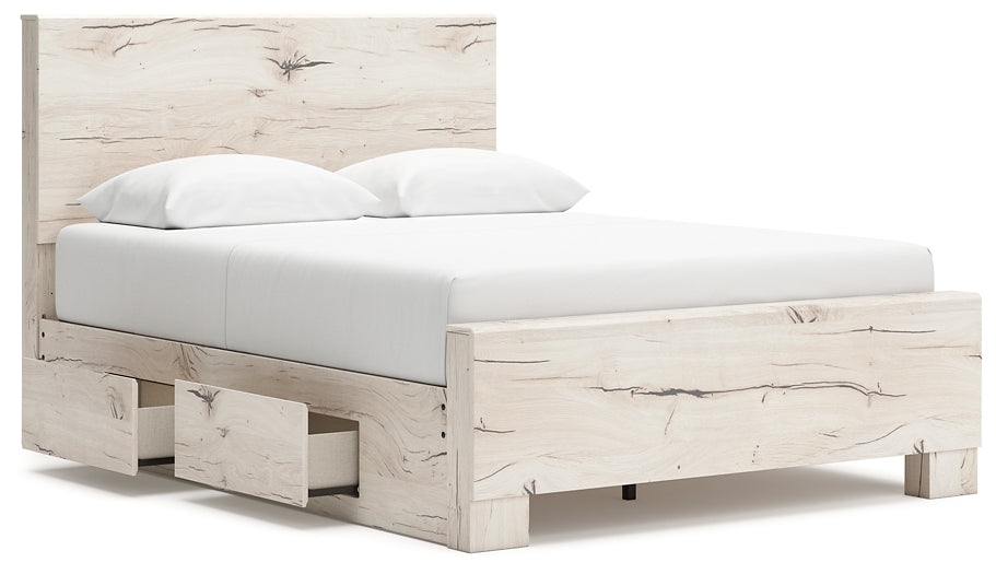 Queen Panel Bed with Mirrored Dresser, Chest and Nightstand