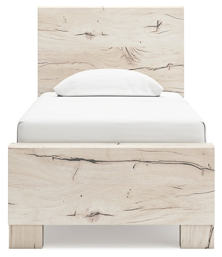 Twin Panel Bed with Storage with Mirrored Dresser and Chest