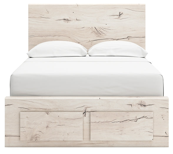 Full Panel Storage Bed with Mirrored Dresser, Chest and Nightstand