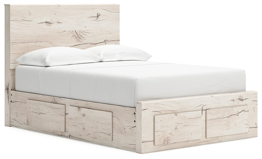 Full Panel Storage Bed with Mirrored Dresser, Chest and Nightstand