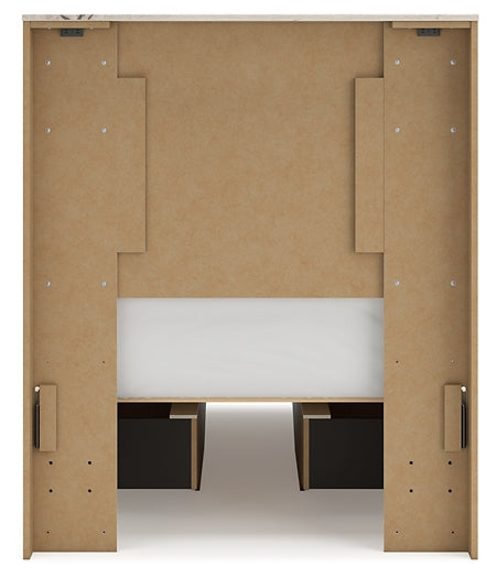 Twin Panel Bed with Mirrored Dresser, Chest and Nightstand
