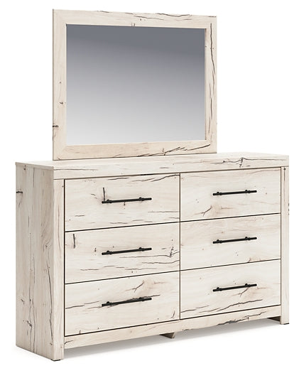 Full Panel Headboard with Mirrored Dresser and Nightstand