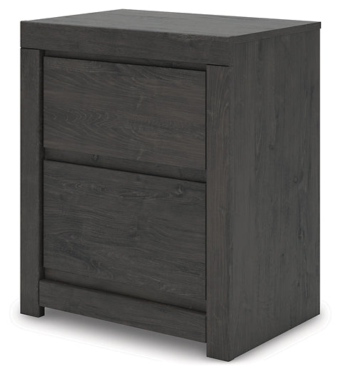 Queen Panel Bed with Mirrored Dresser and Nightstand