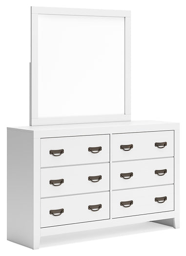 Binterglen King Panel Bed with Mirrored Dresser, Chest and Nightstand