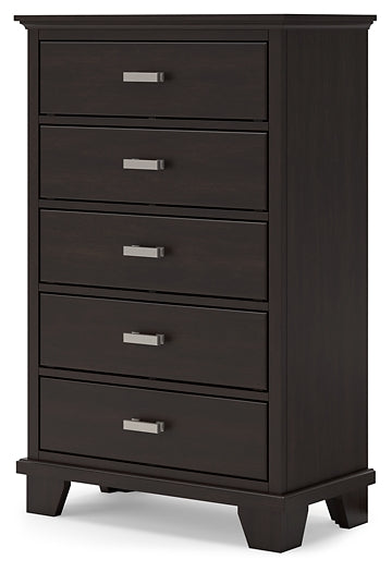 Covetown Queen Panel Bed with Mirrored Dresser and Chest