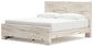 King Panel Bed with Mirrored Dresser and Nightstand