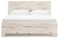 King Panel Bed with Mirrored Dresser and Nightstand
