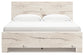 King Panel Bed with Mirrored Dresser and Nightstand